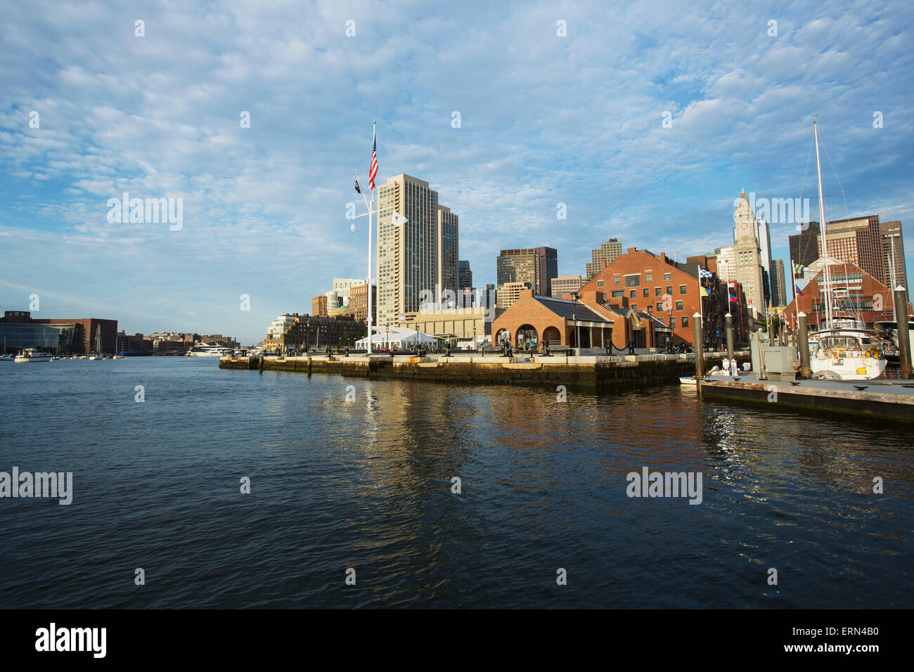 Boston skyline from the water; Boston, Massachusetts, United States of ...