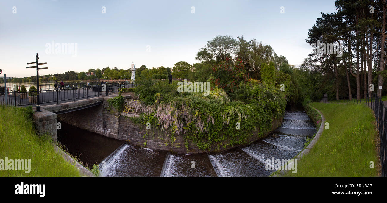 A panoramic picture of Roath Park in Cardiff, South Wales. Stock Photo