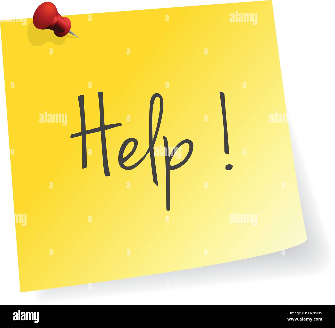 Help Me Yellow Stick Note Paper Vector Isolated Stock Vector Image ...