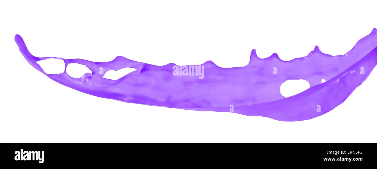 Purple splash isolated on white background Stock Photo - Alamy