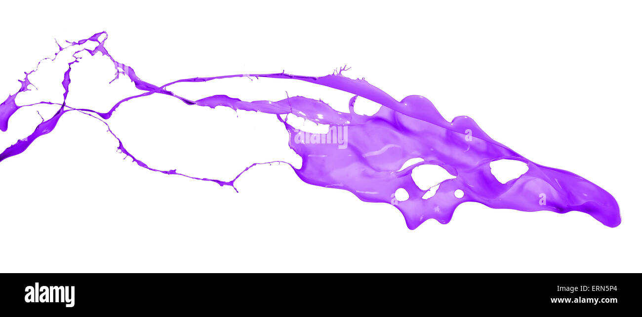 Purple splash isolated on white background Stock Photo - Alamy