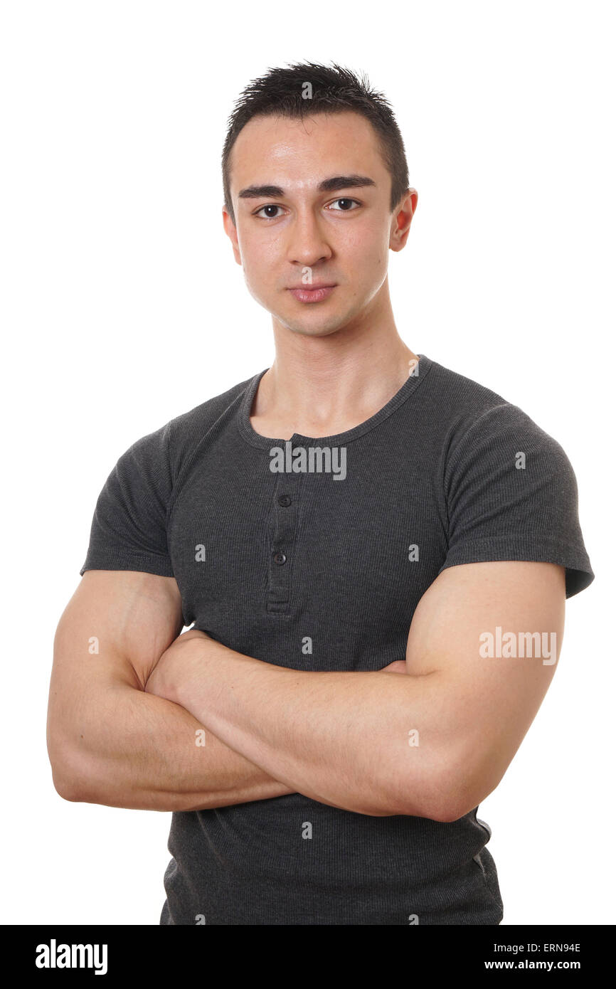 man with arms folded Stock Photo