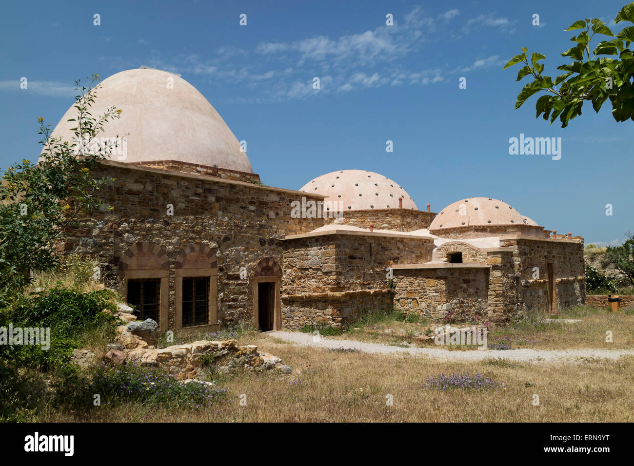 Restored Ottoman hammam in the city of Chios on the isle of Chios, Greece Stock Photo