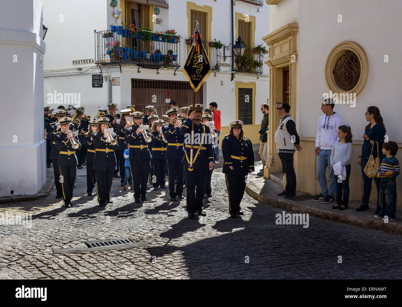 Marching band in Cordoba Spain Stock Photo