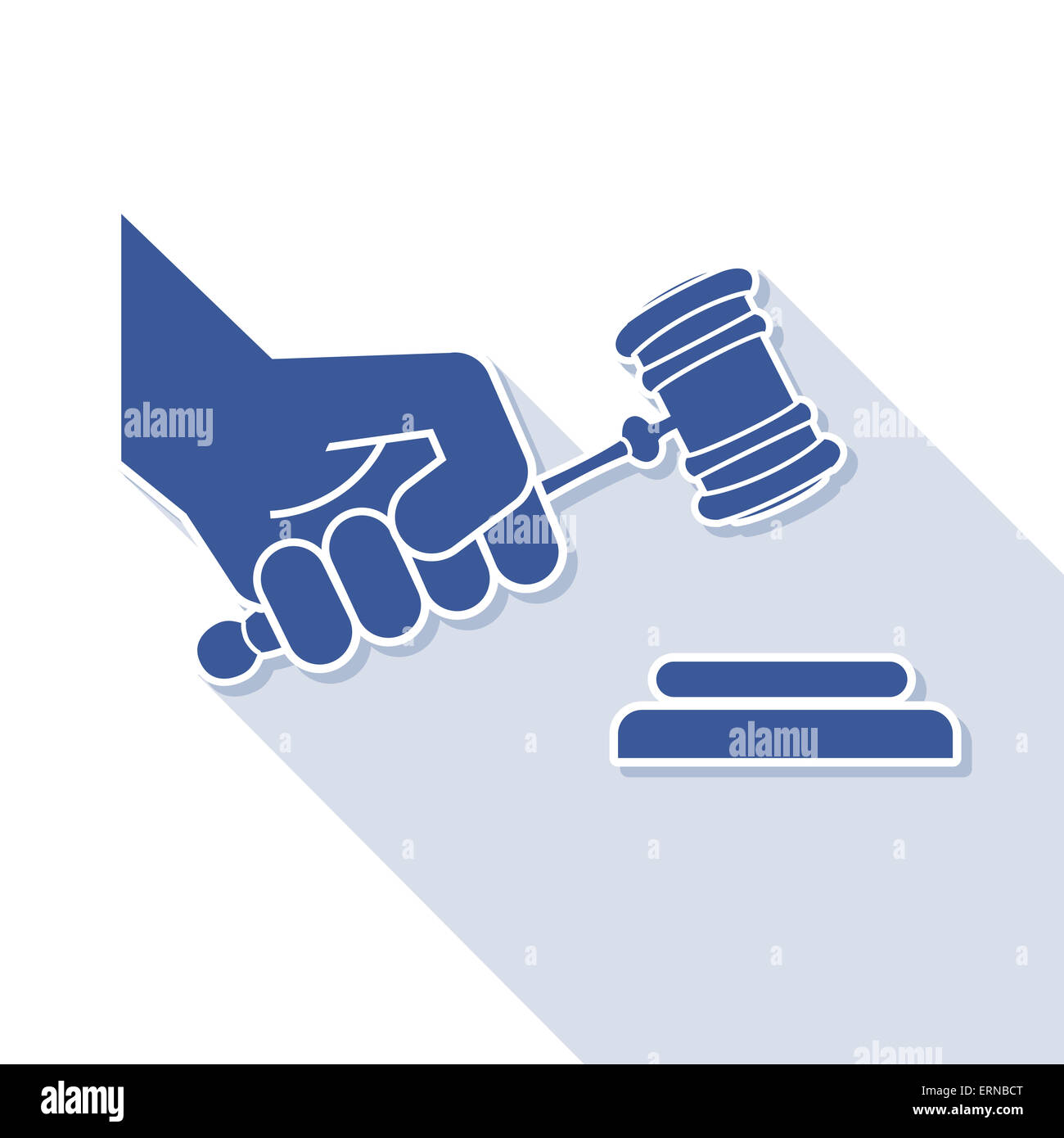 Judge gavel in hand symbol Stock Photo