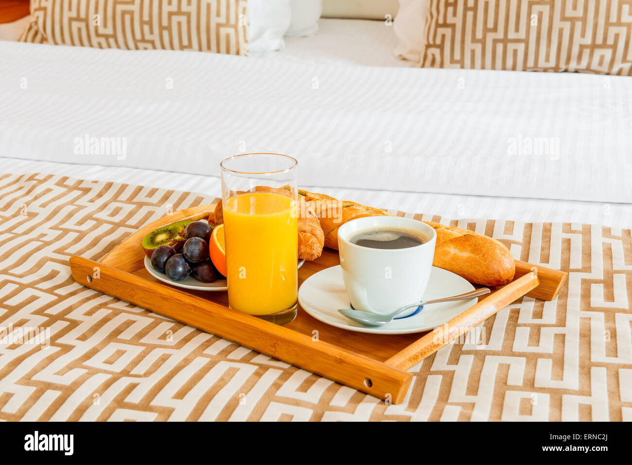 breakfast tray delivered to bed Stock Photo Alamy