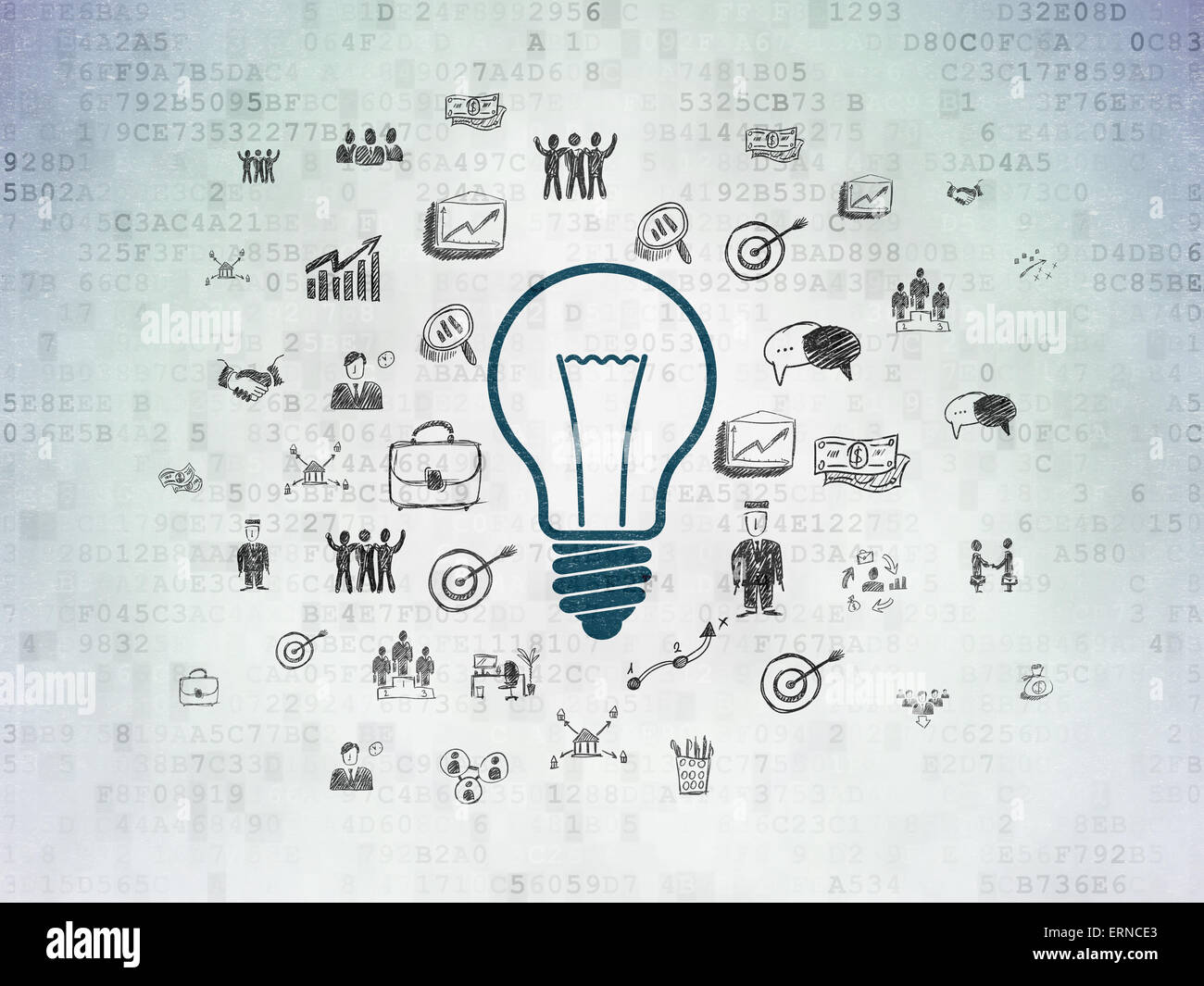 Business concept: Light Bulb on Digital Paper background Stock Photo ...