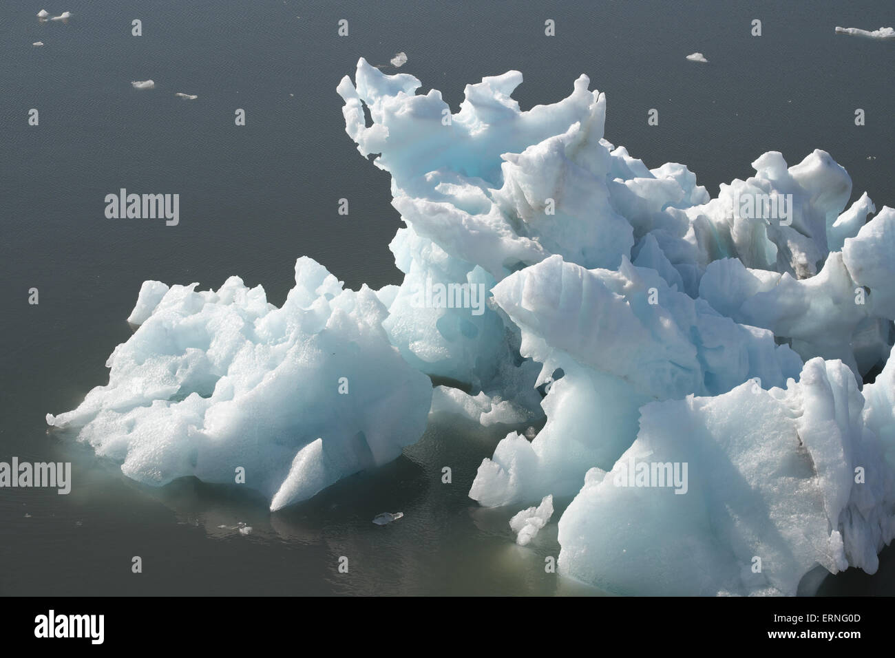 Fantastically sculpted iceberg, Burgerbukta, Hornsund, Spitzbergen, Svalbard. Stock Photo