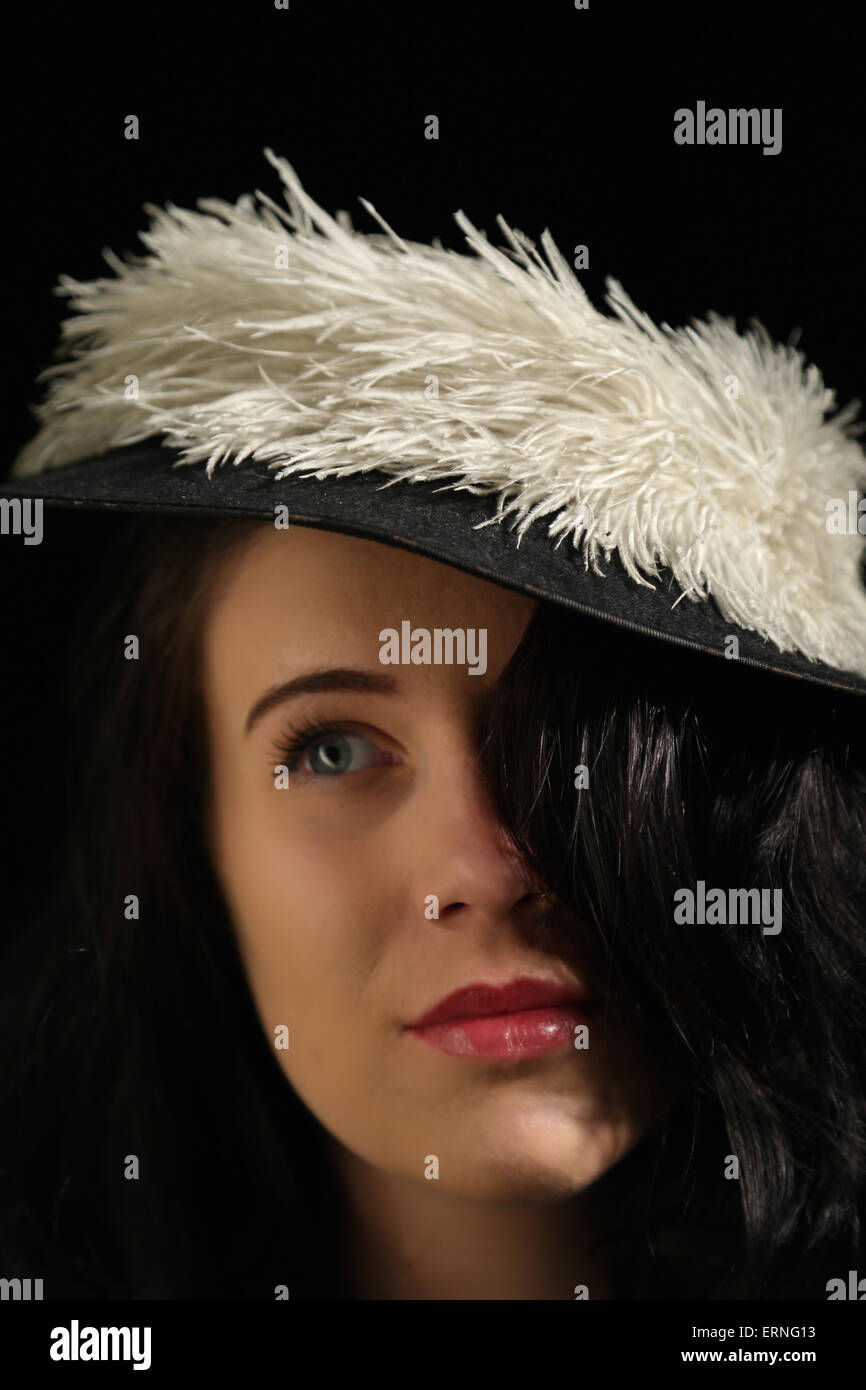 Ostrich feather hat hi-res stock photography and images - Alamy