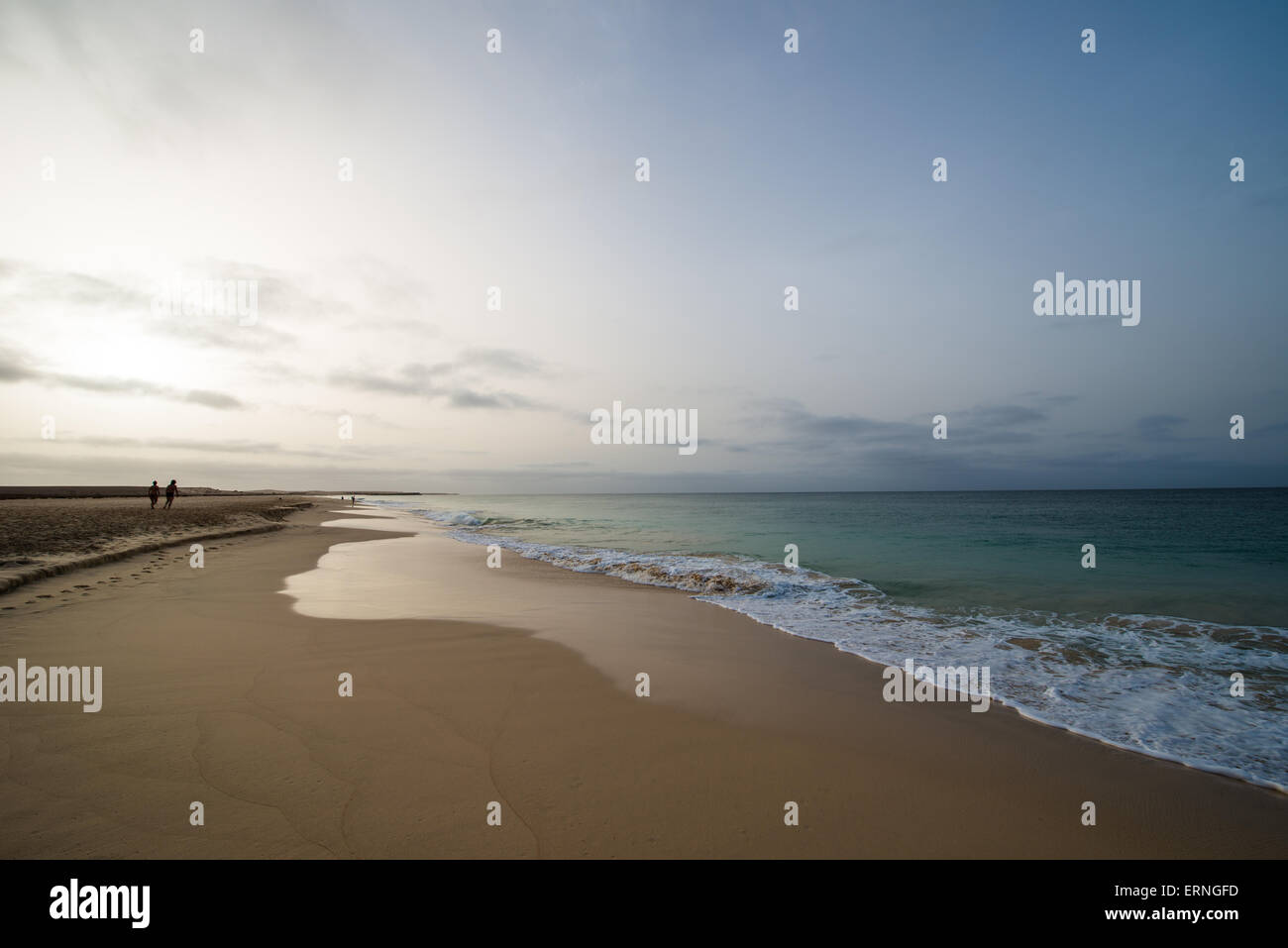 beautiful evening view on the beach Stock Photo