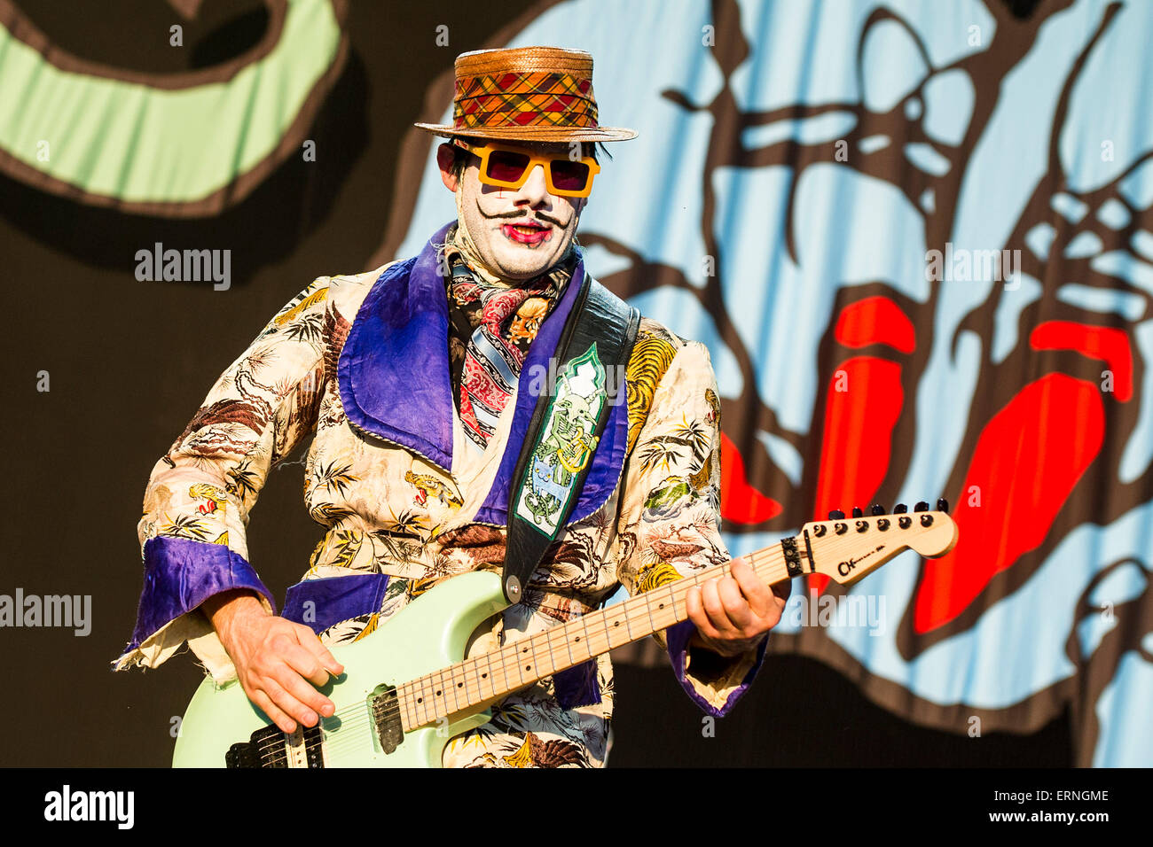 Hradec Kralove Czech Republic 5th June 2015 Guitarist Wes Borland Of Us Group Limp Bizkit Performs During The Music Festival Rock For People In Hradec Kralove Czech Republic June 5 2015 C