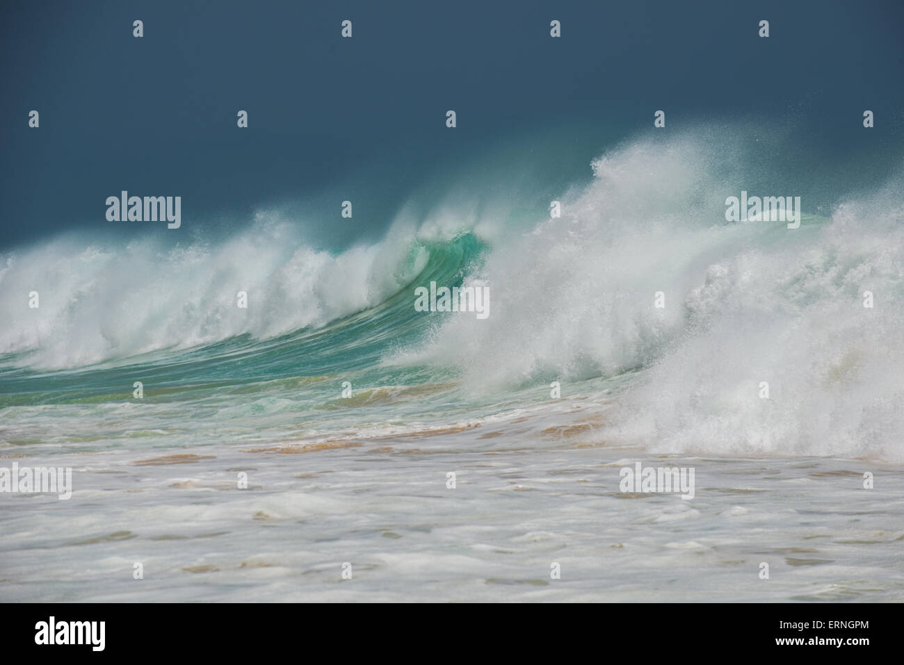 Spectacular waves on the beach of Cabo Verde Stock Photo