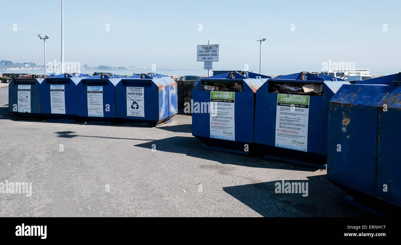 Guernsey recycle bins Stock Photo Alamy