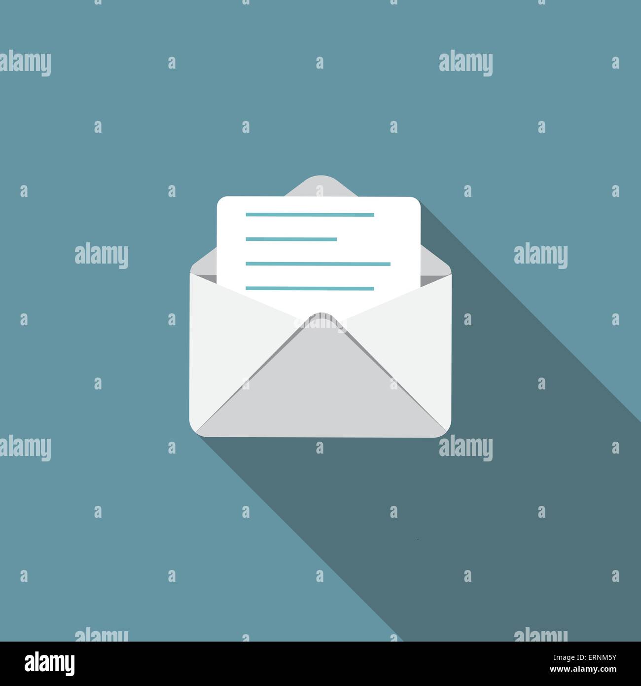 E-Mail Flat Icon with Long Shadow, Vector Illustration Stock Vector ...