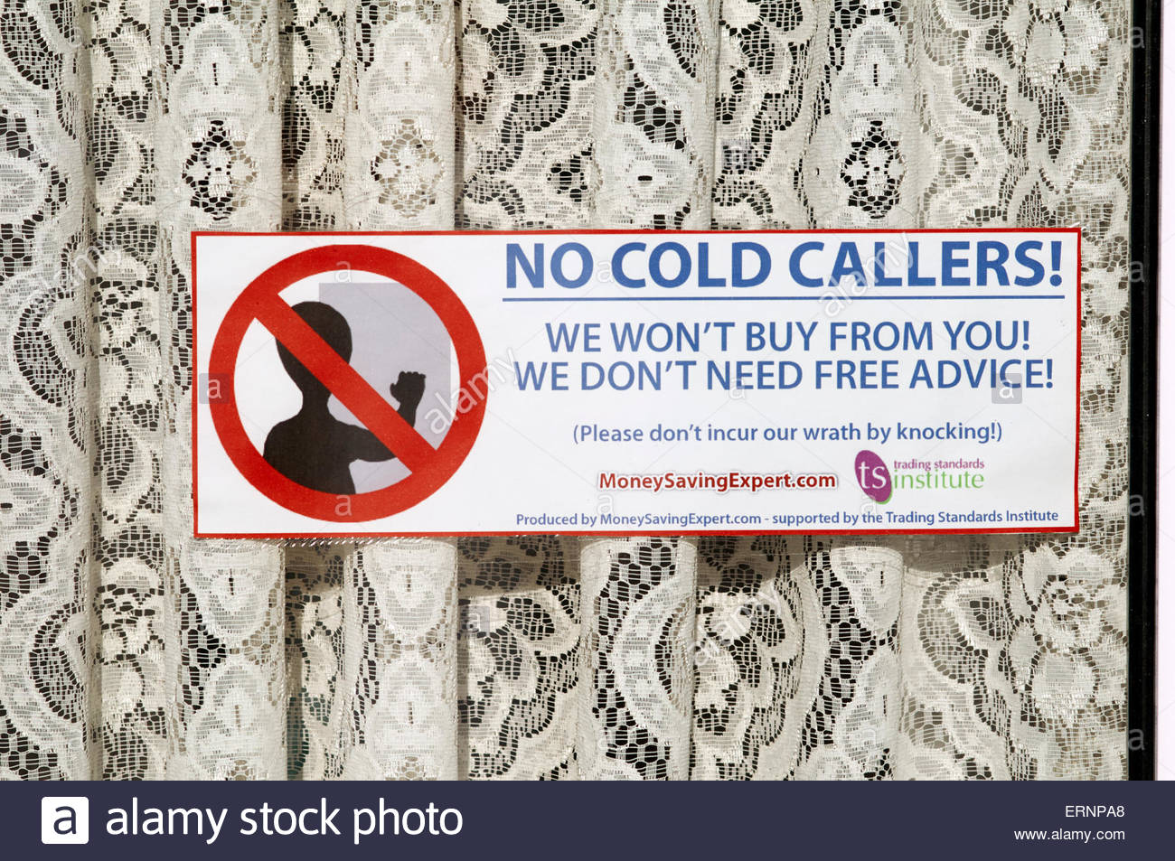 No Cold Calling Uninvited Callers Front Door//Window Sticker Deterrent Elderly