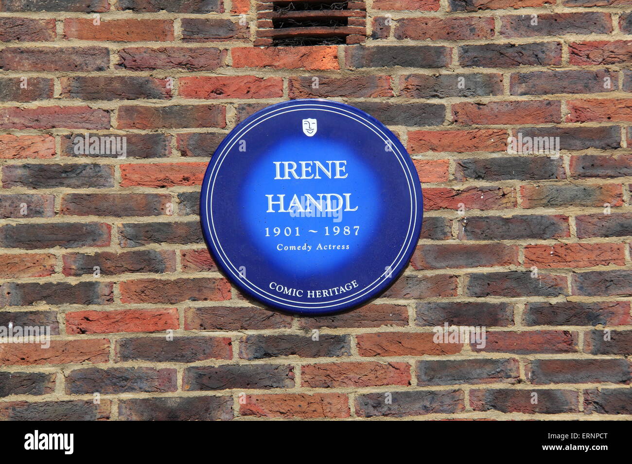 Irene Handl Blue Plaque, Teddington Studios (demolished Summer 2016), England, Great Britain, United Kingdom, UK, Europe Stock Photo