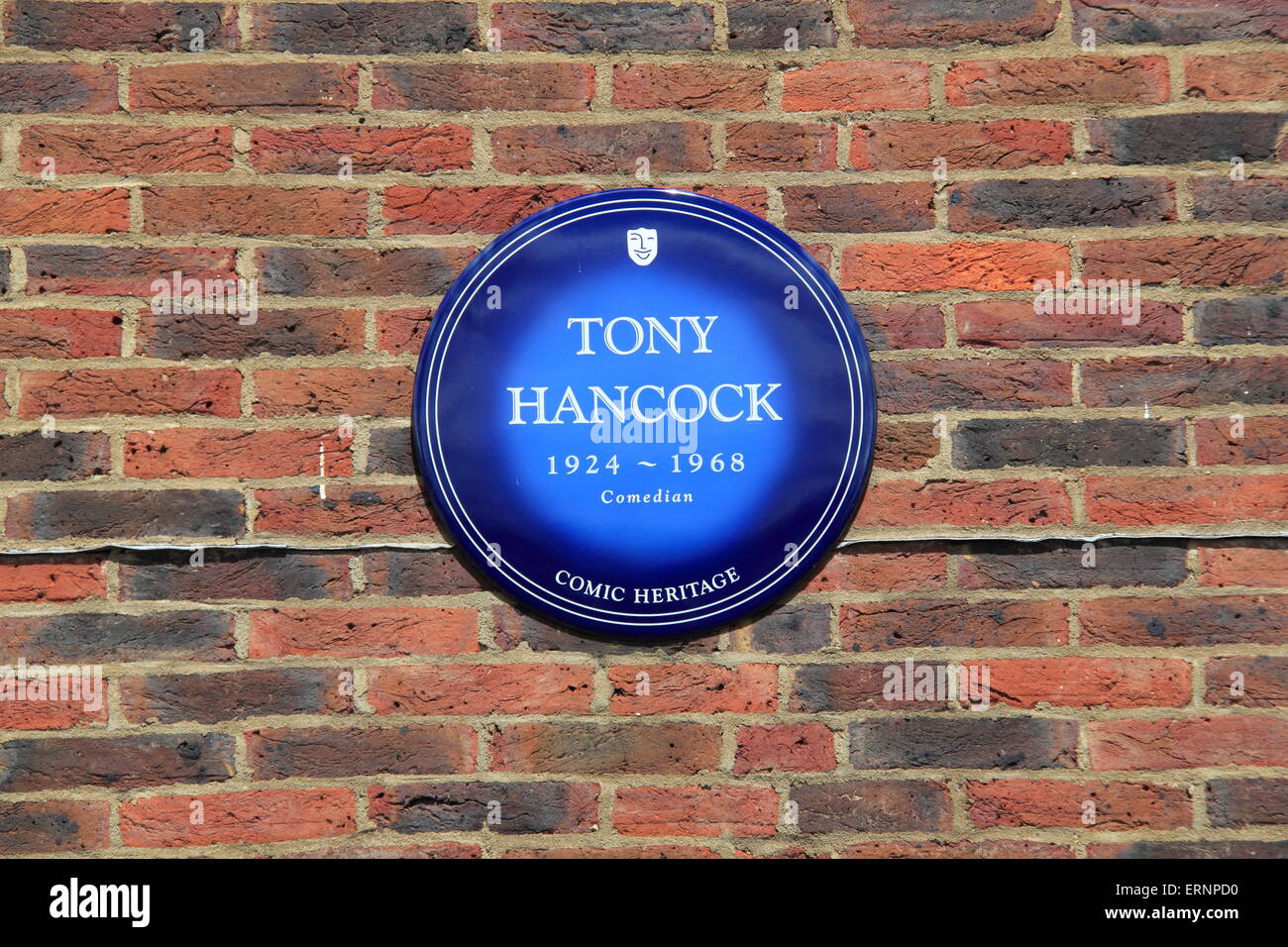 Tony Hancock Blue Plaque, Teddington Studios (demolished Summer 2016), England, Great Britain, United Kingdom, UK, Europe Stock Photo