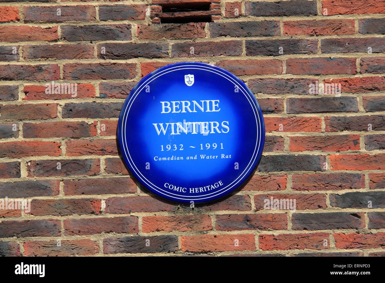 Bernie Winters Blue Plaque, Teddington Studios (demolished Summer 2016), England, Great Britain, United Kingdom, UK, Europe Stock Photo