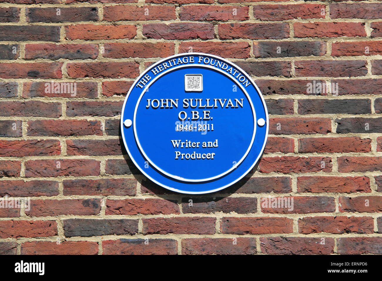 John Sullivan Blue Plaque, Teddington Studios (demolished Summer 2016), England, Great Britain, United Kingdom, UK, Europe Stock Photo