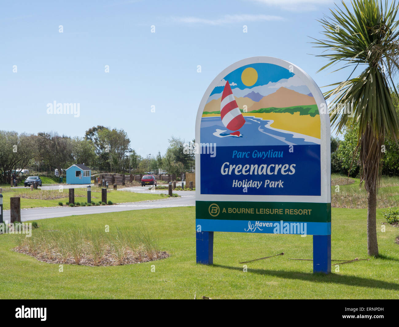 Entrance to Haven's Greenacres Holiday Park Stock Photo Alamy