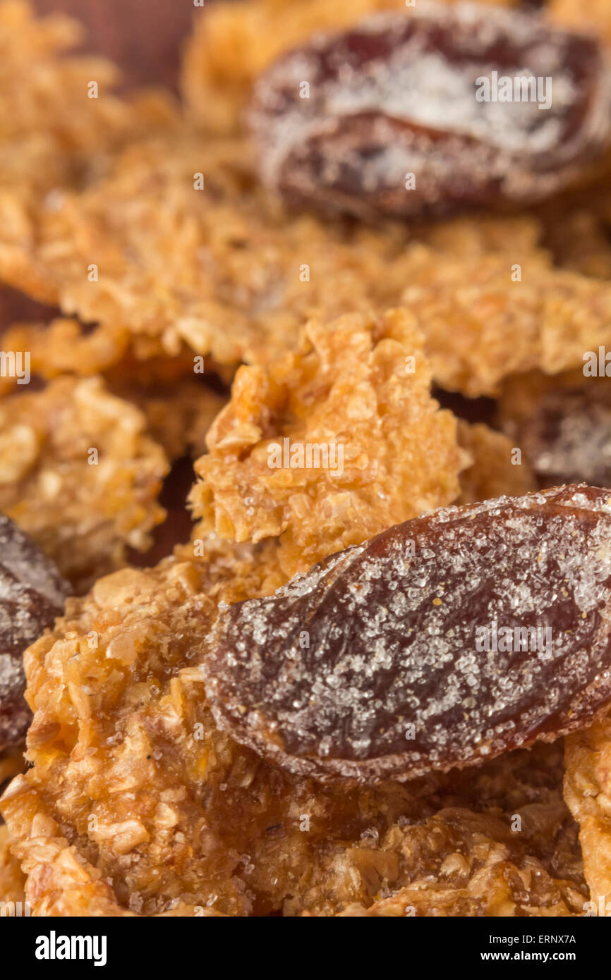Close up macro bran cereal with raisins for heart healthy background Stock Photo Alamy