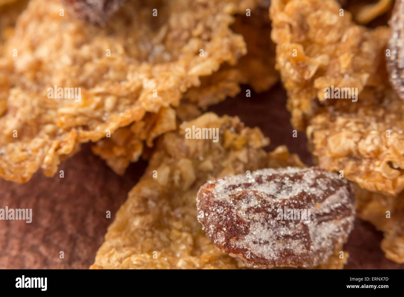 Close up macro bran cereal with raisins for heart healthy background Stock Photo Alamy