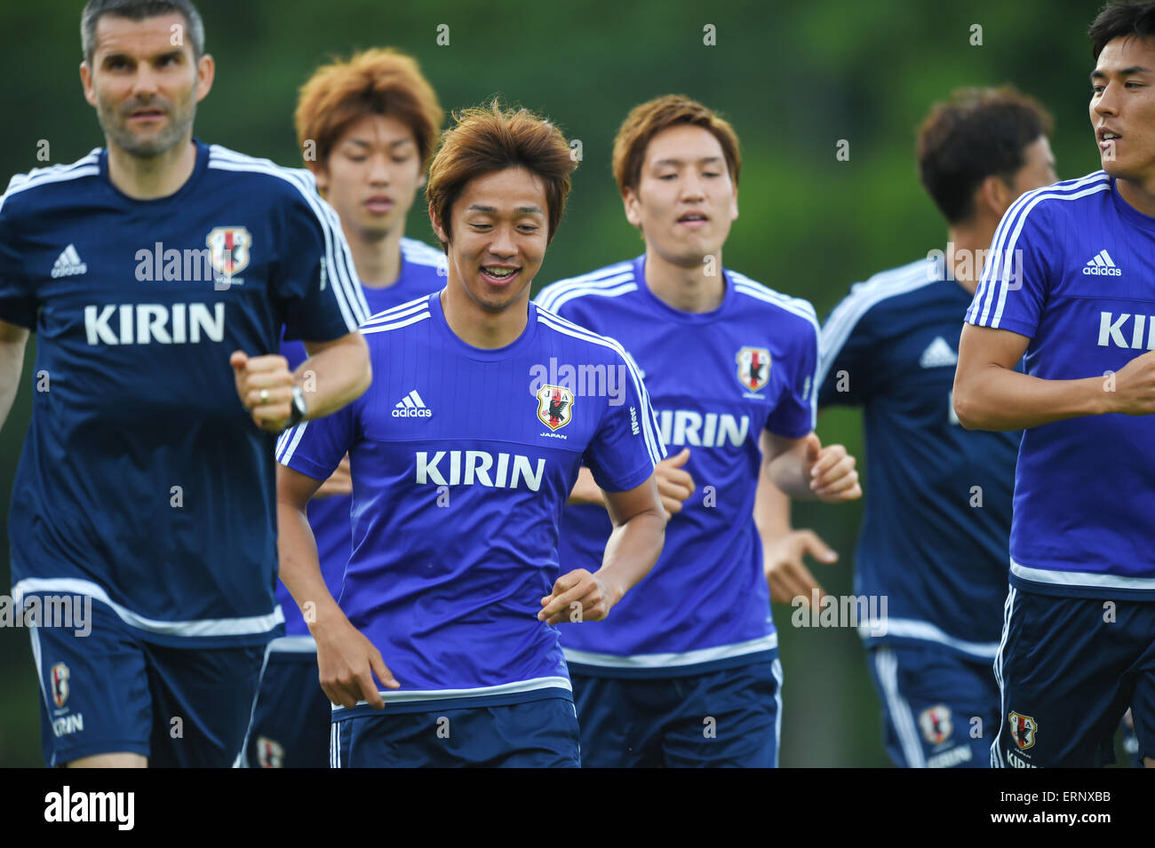 Chiba, Japan. 2nd June, 2015. Hiroshi Kiyotake, Makoto Hasebe (JPN) Football/Soccer : Japan national team training session in Chiba, Japan . © FAR EAST PRESS/AFLO/Alamy Live News Stock Photo