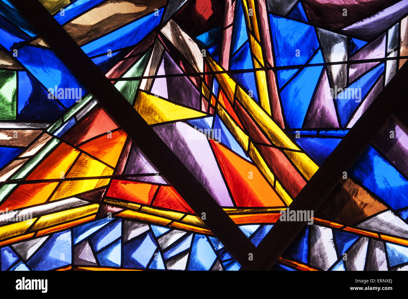 colored glass mosaic and illuminated Stock Photo Alamy