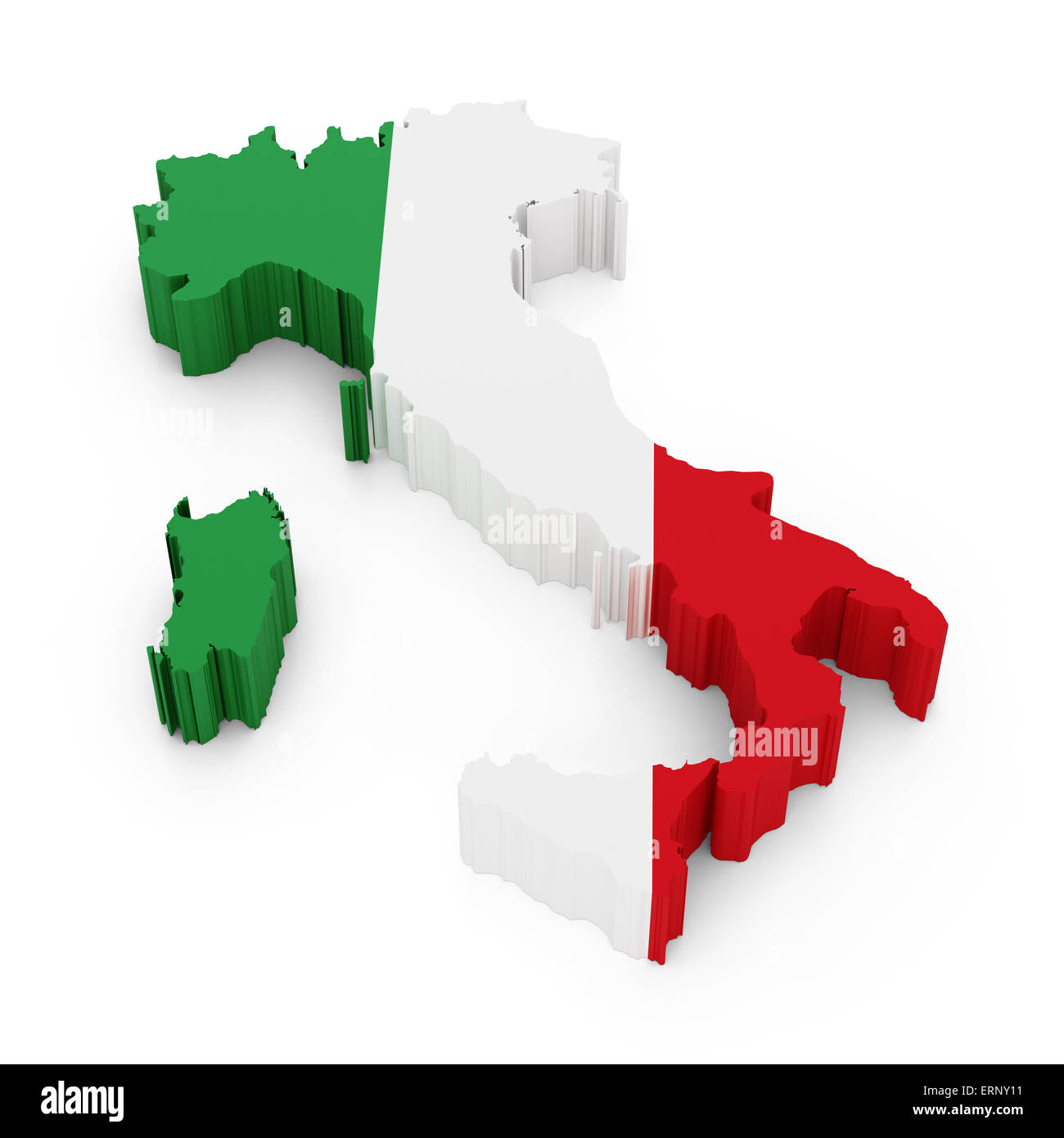 Italy map isolated on white background Stock Photo