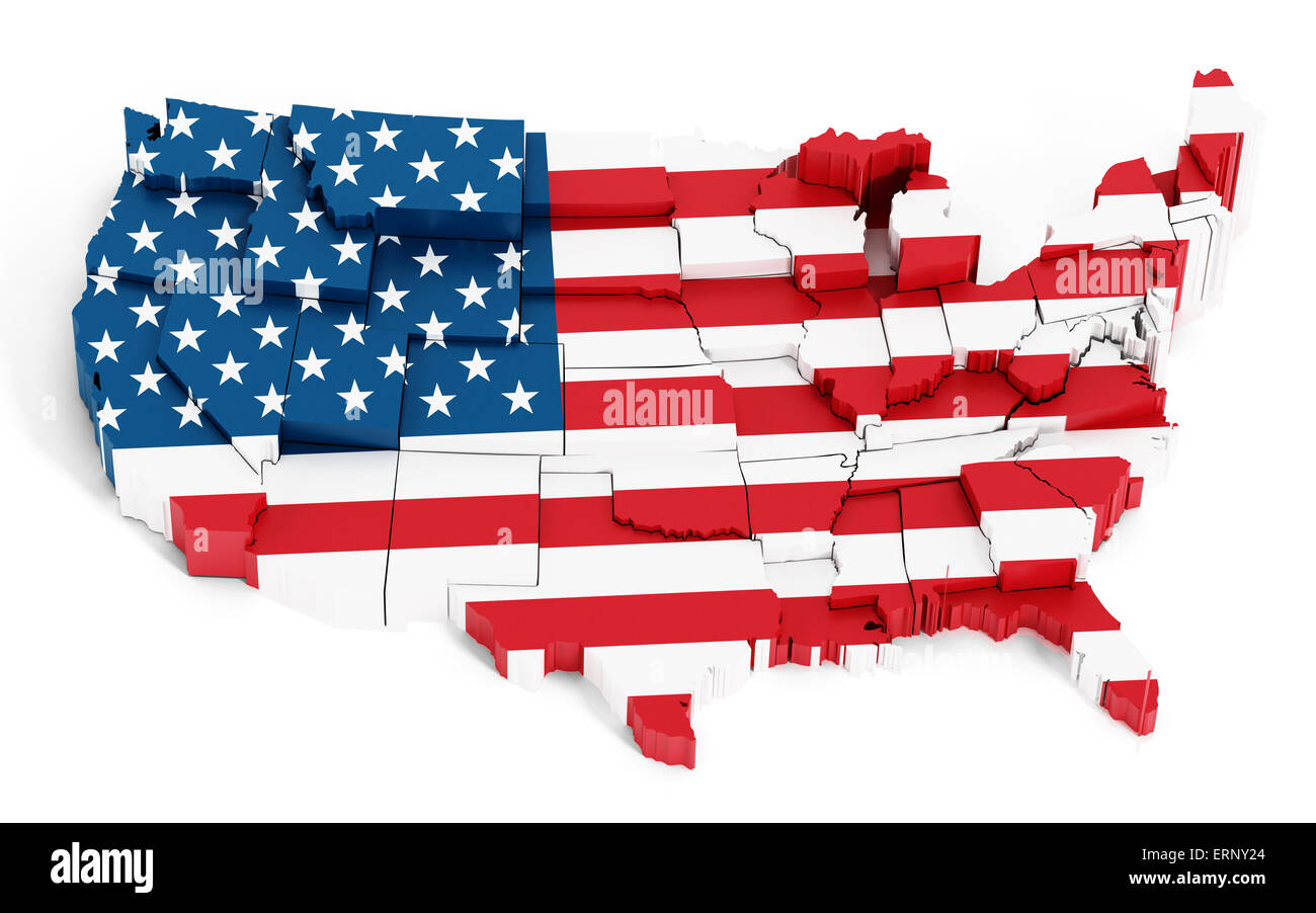 USA map in blue and red colors Stock Photo