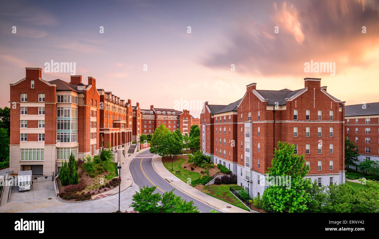 Dormitory apartment buildings at the University of Georgia in Athens, Georgia, USA. Stock Photo