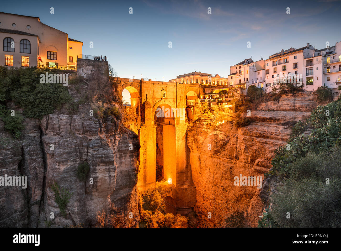 Ronda, Spain at Puente Nuevo Bridge. Stock Photo