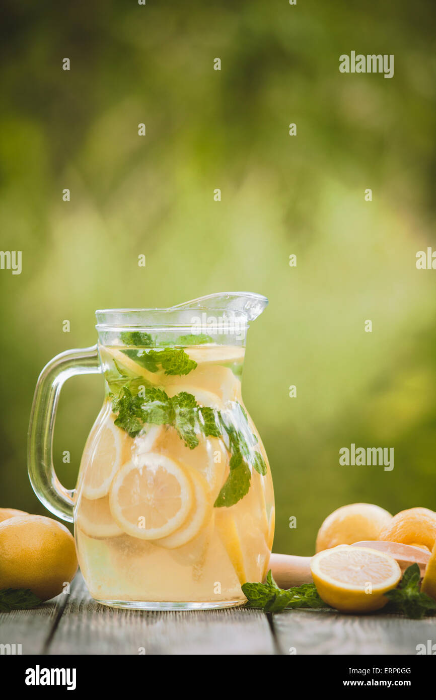 Lemonade in the jug Stock Photo Alamy
