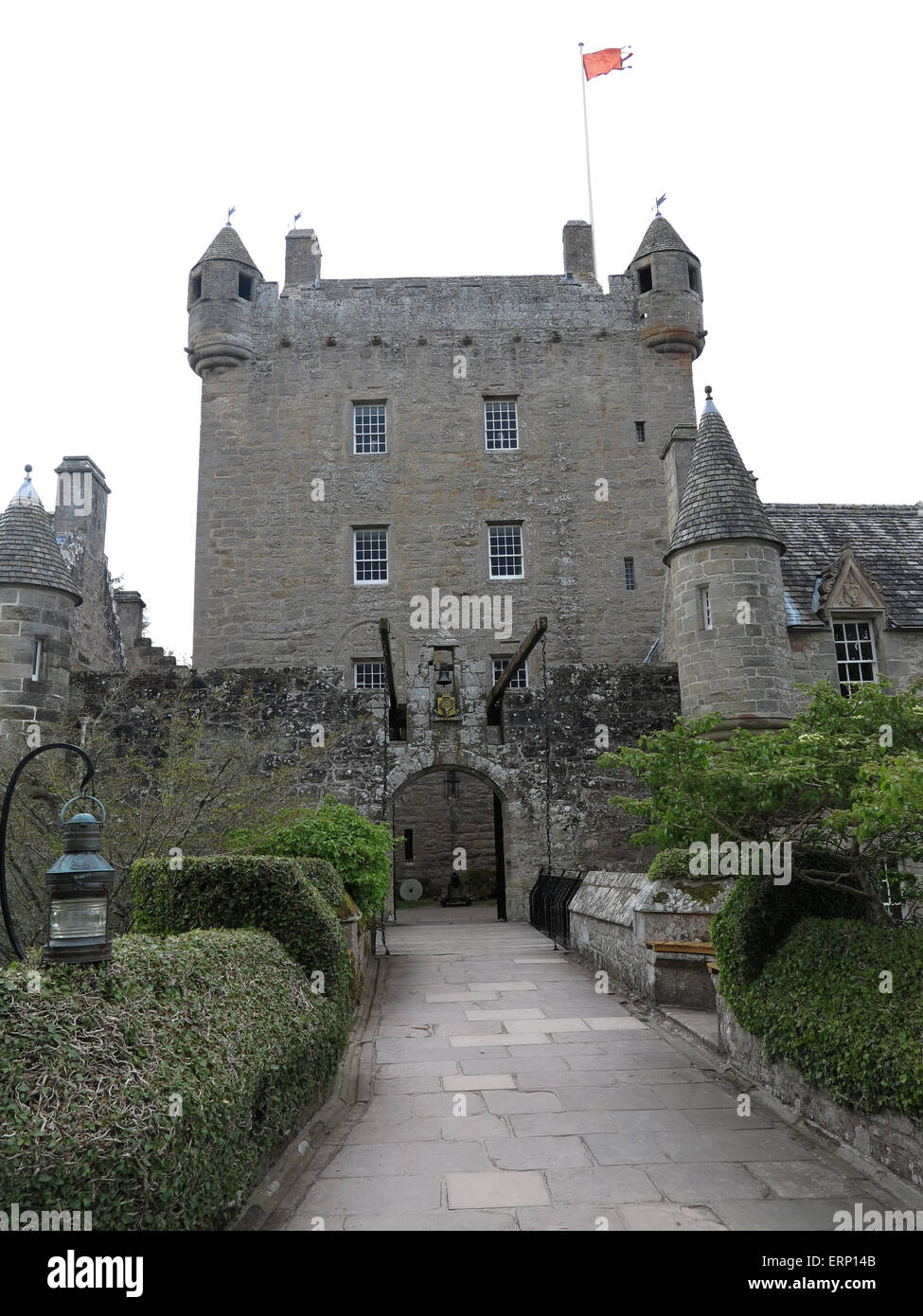 Main gate of Cawdor Castle - Nairn - Highlands - Scotland - UK Stock Photo