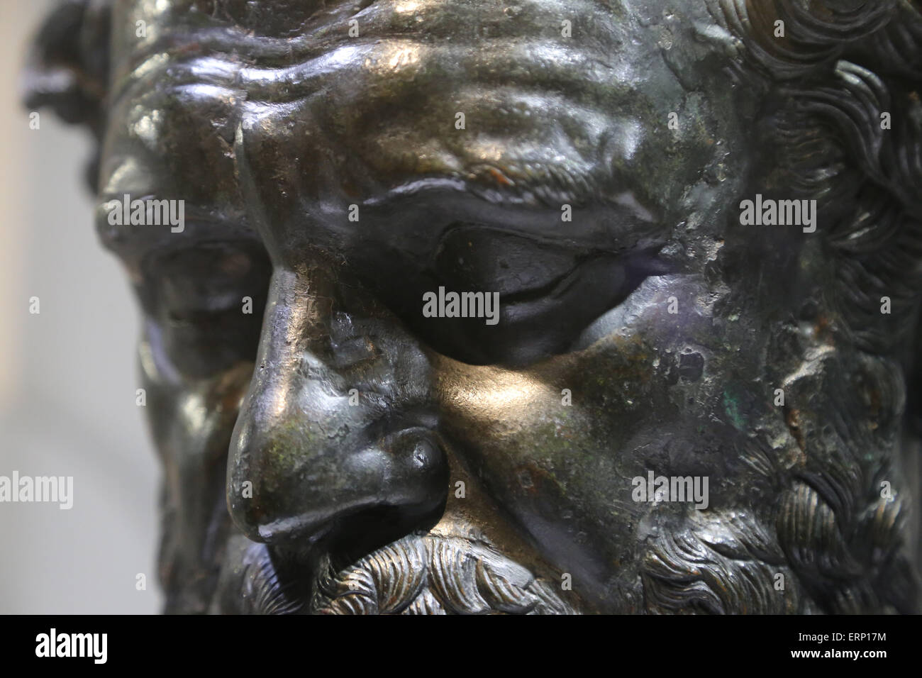Heraclitus of Ephesus (535-475 BC). Pre-Socratic Greek philosopher. Portrait head. Bronze. From Herculaneum. Stock Photo