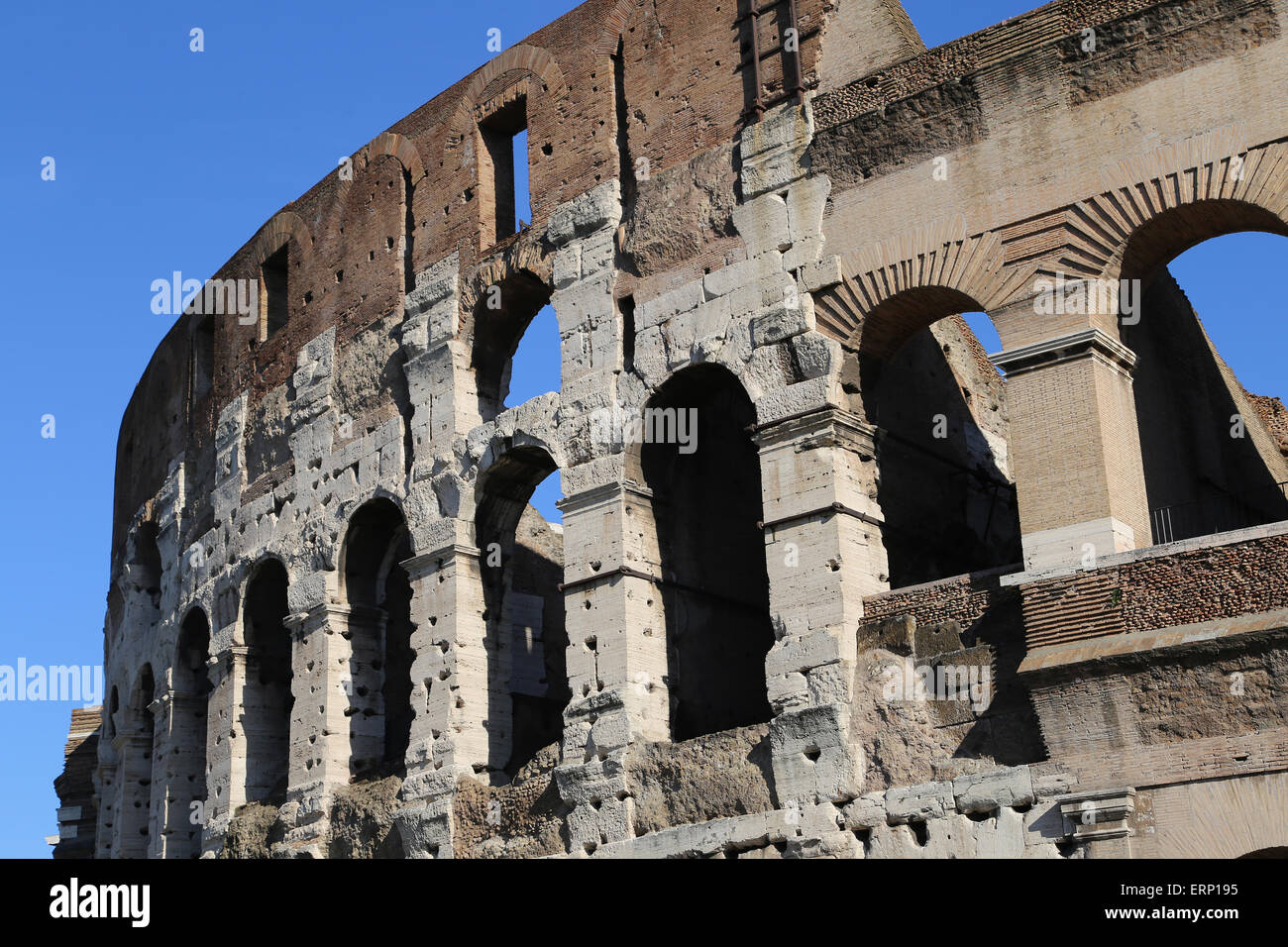 Italy. Rome. The Colosseum (Coliseum) or Flavian Amphitheatre. Stock Photo