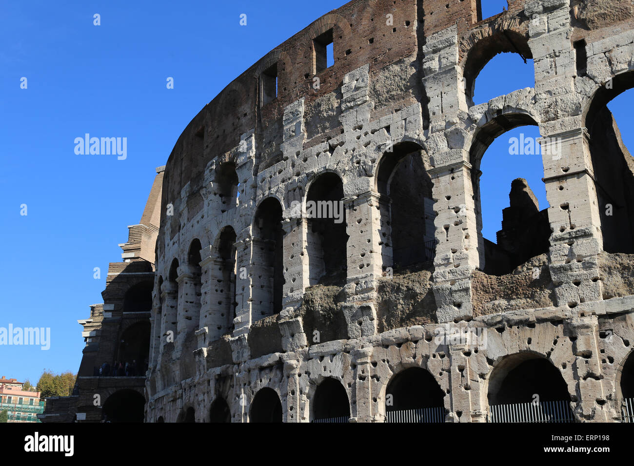 Italy. Rome. The Colosseum (Coliseum) or Flavian Amphitheatre. Stock Photo