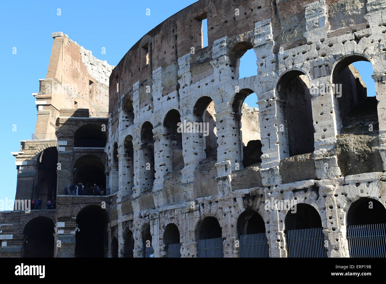 Italy. Rome. The Colosseum (Coliseum) or Flavian Amphitheatre. 70 and 72 AD. Exterior. Stock Photo