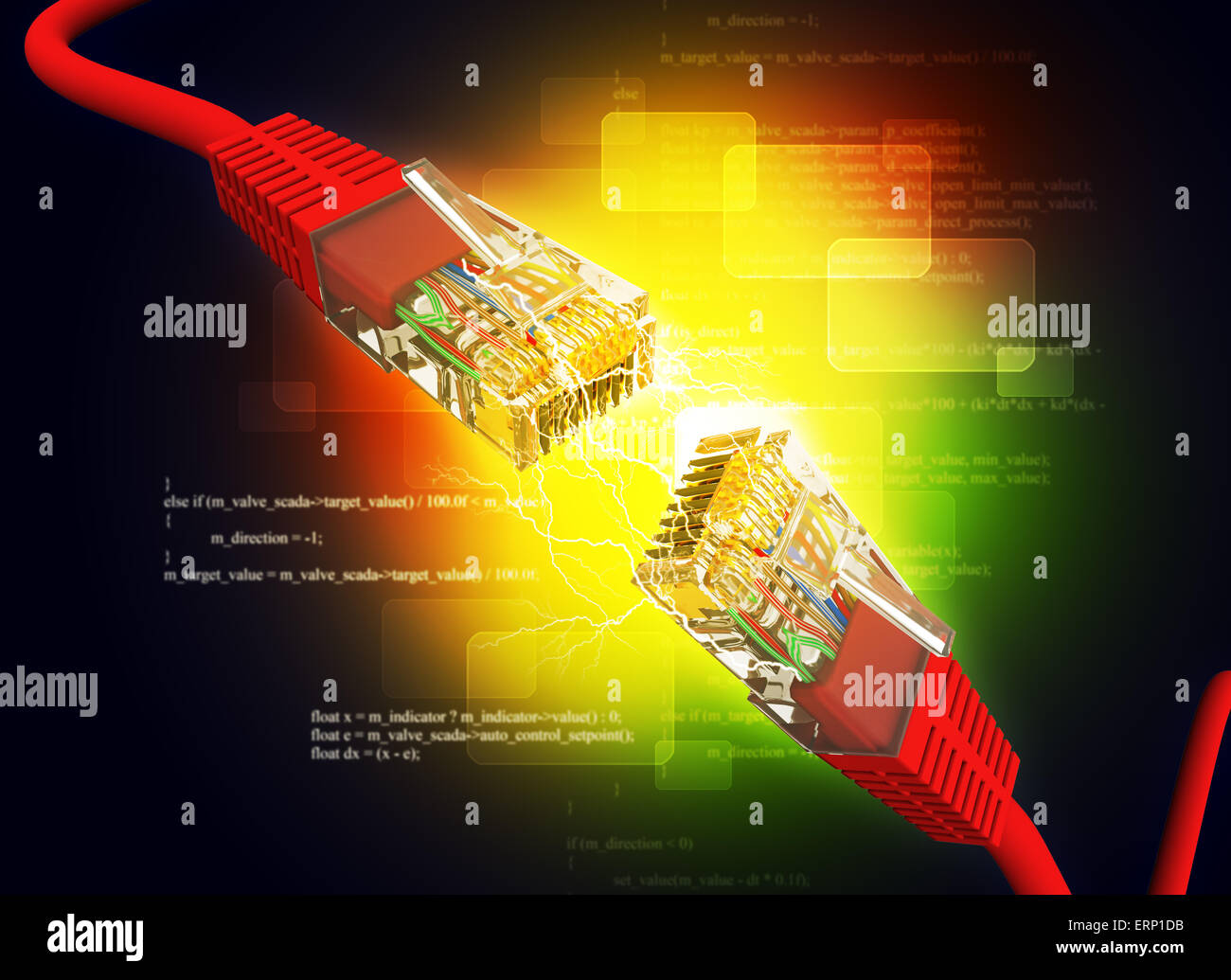 Two computer cables Stock Photo Alamy