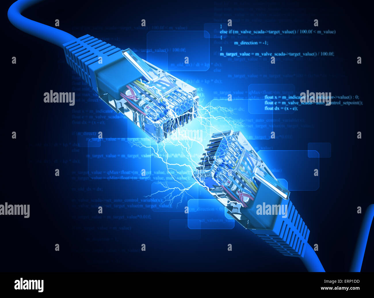 Two computer cables Stock Photo Alamy