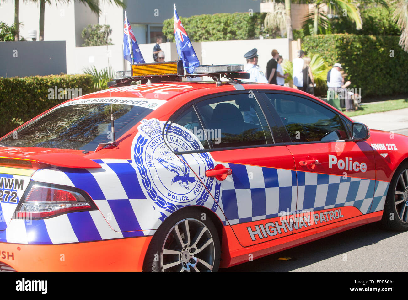 New south wales Sydney police car on patrol at Palm beach,Sydney,australia Stock Photo