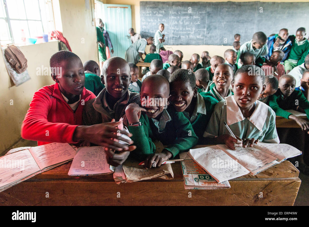 Young students at Olesere primary school Rift Valley Kenya Africa Stock Photo