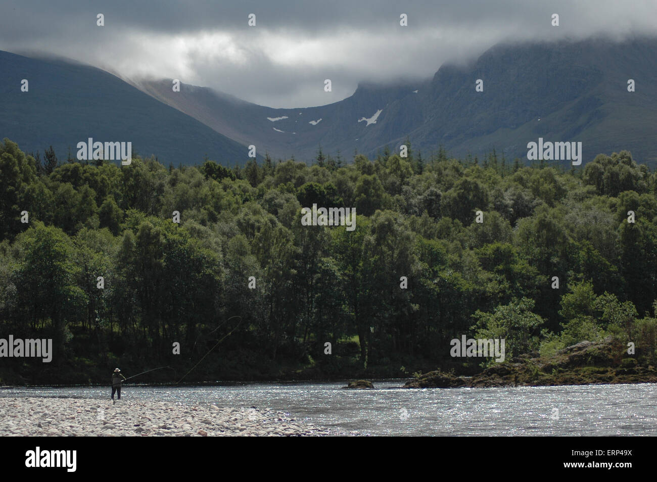 Fly fishing in the Scottish Highlands Stock Photo Alamy