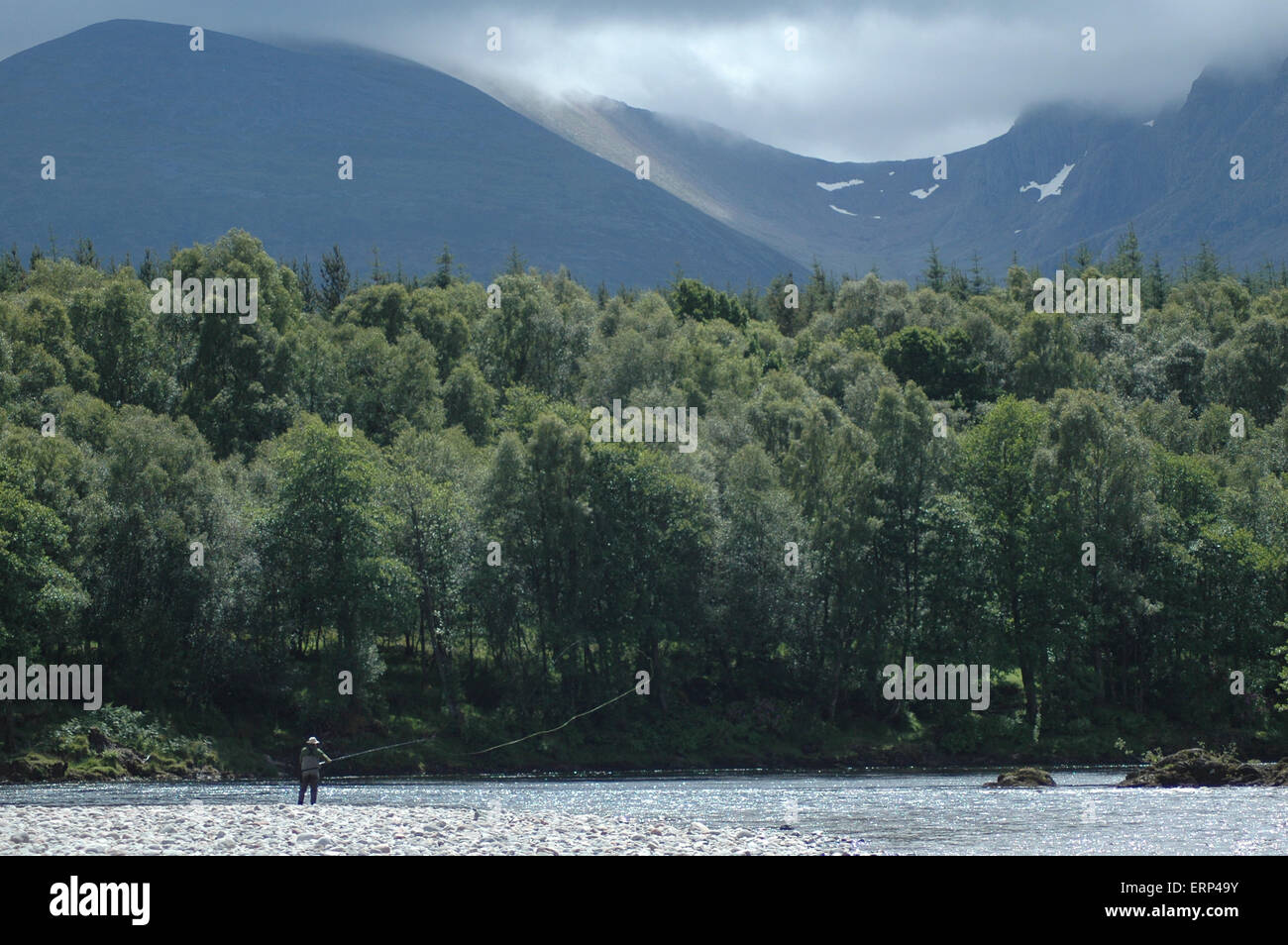 Fly fishing in the Scottish Highlands Stock Photo Alamy
