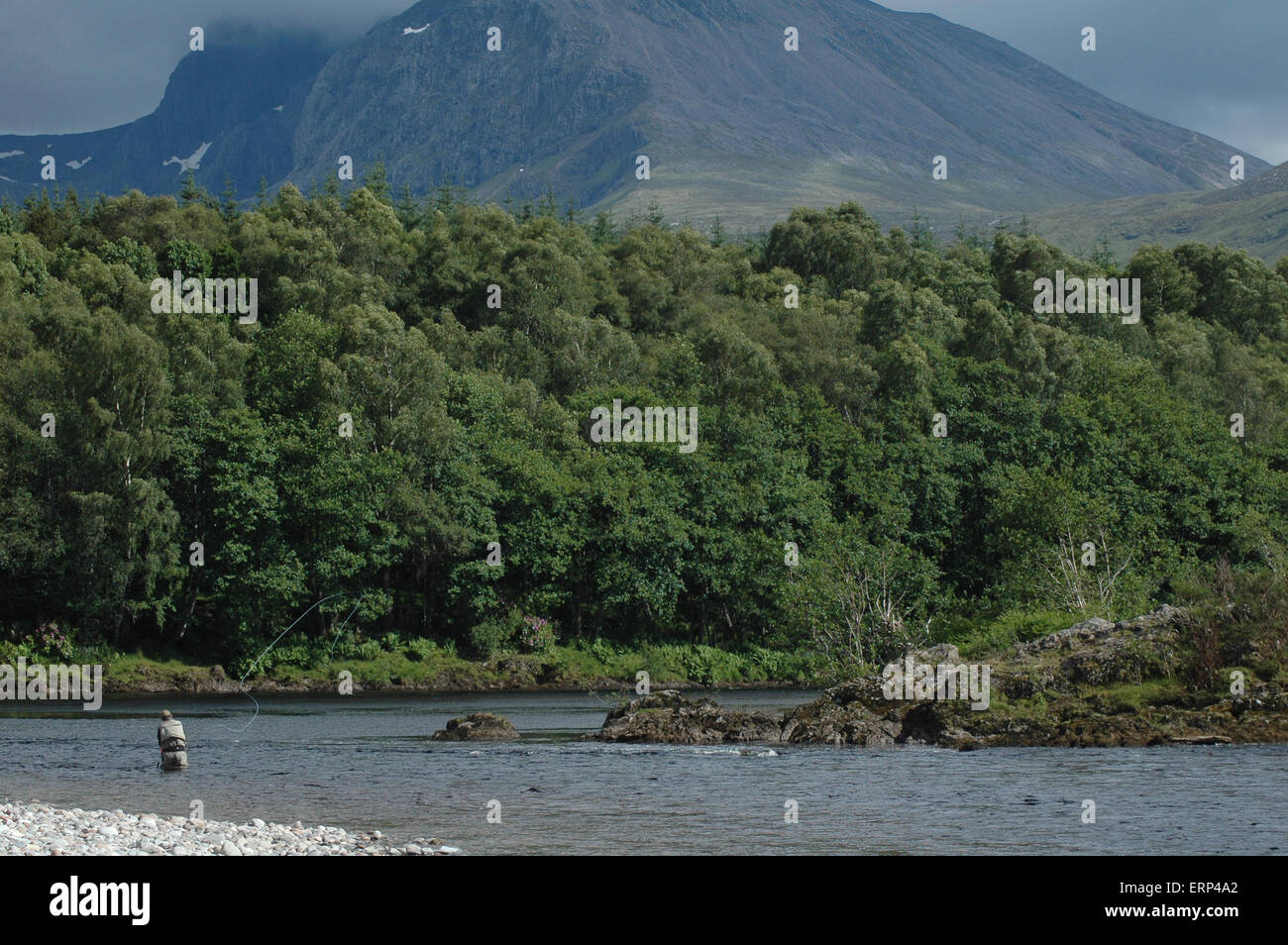 Fly fishing in the Scottish Highlands Stock Photo Alamy