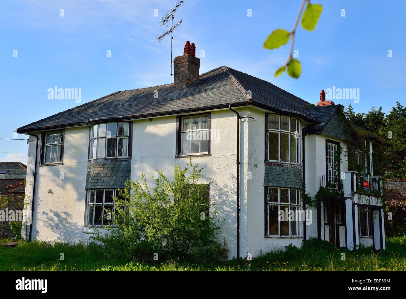 an empty house at ouse bridge looking abandoned Stock Photo