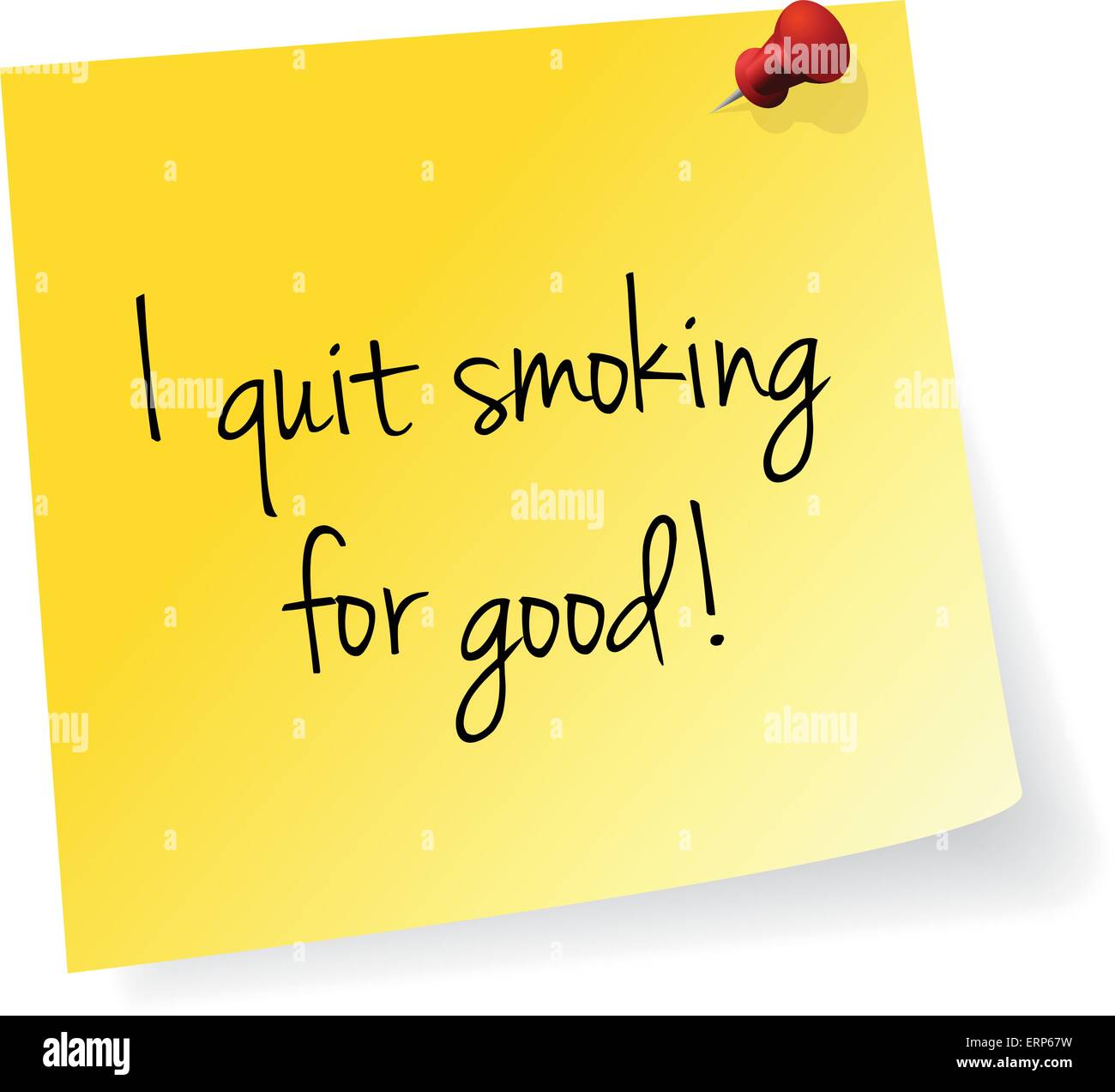 I will quit smoking starting tomorrow yellow stick note paper vector