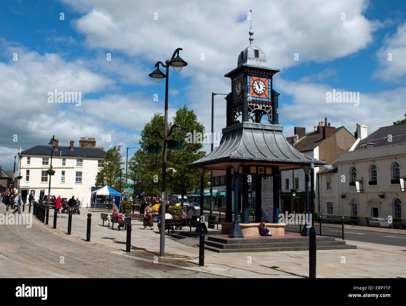 The clock tower in Dunstable town centre, Bedfordshire, England, UK