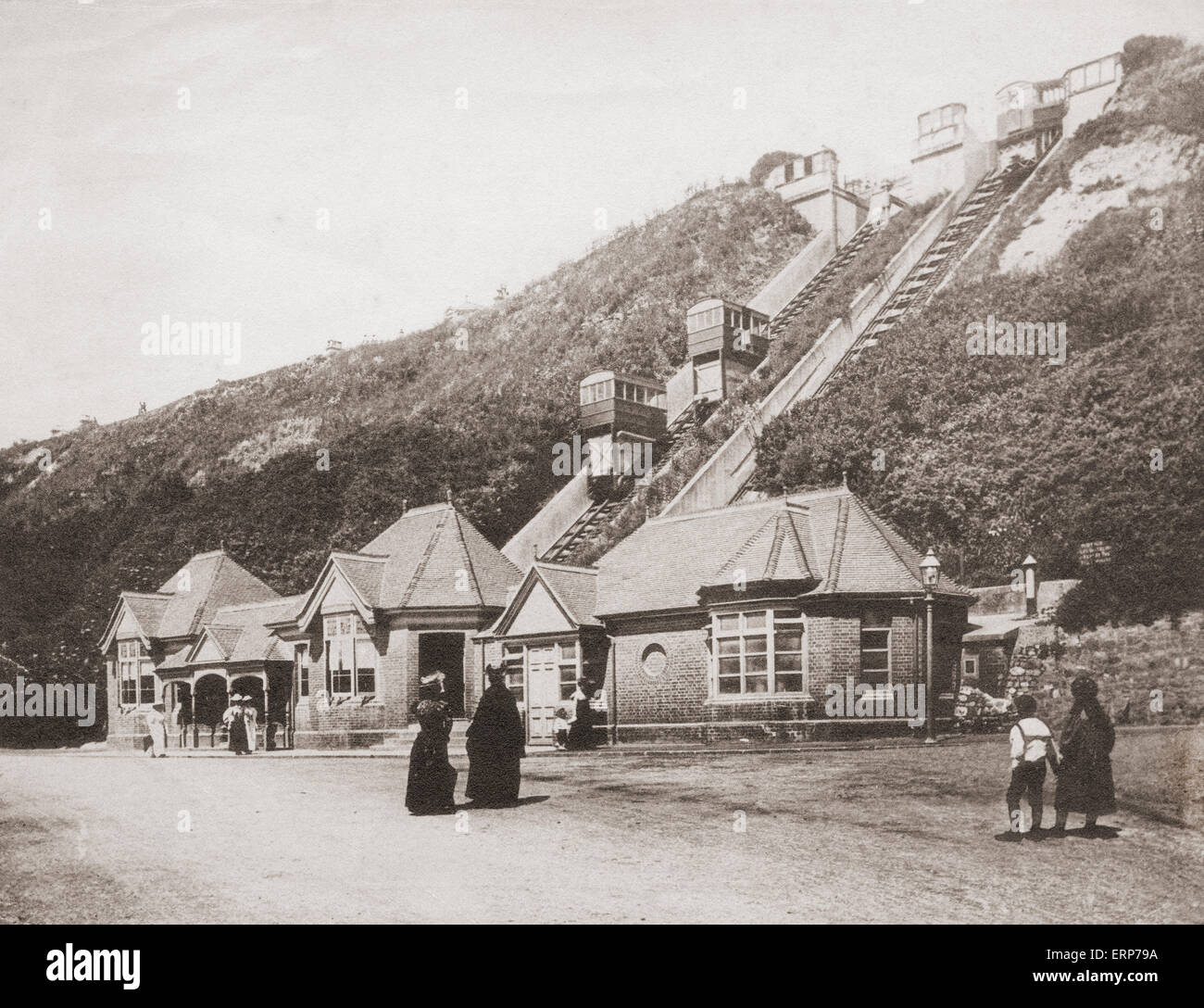Leas Lift funicular railway, Folkestone, Kent, England, UK, opened 1885 Stock Photo