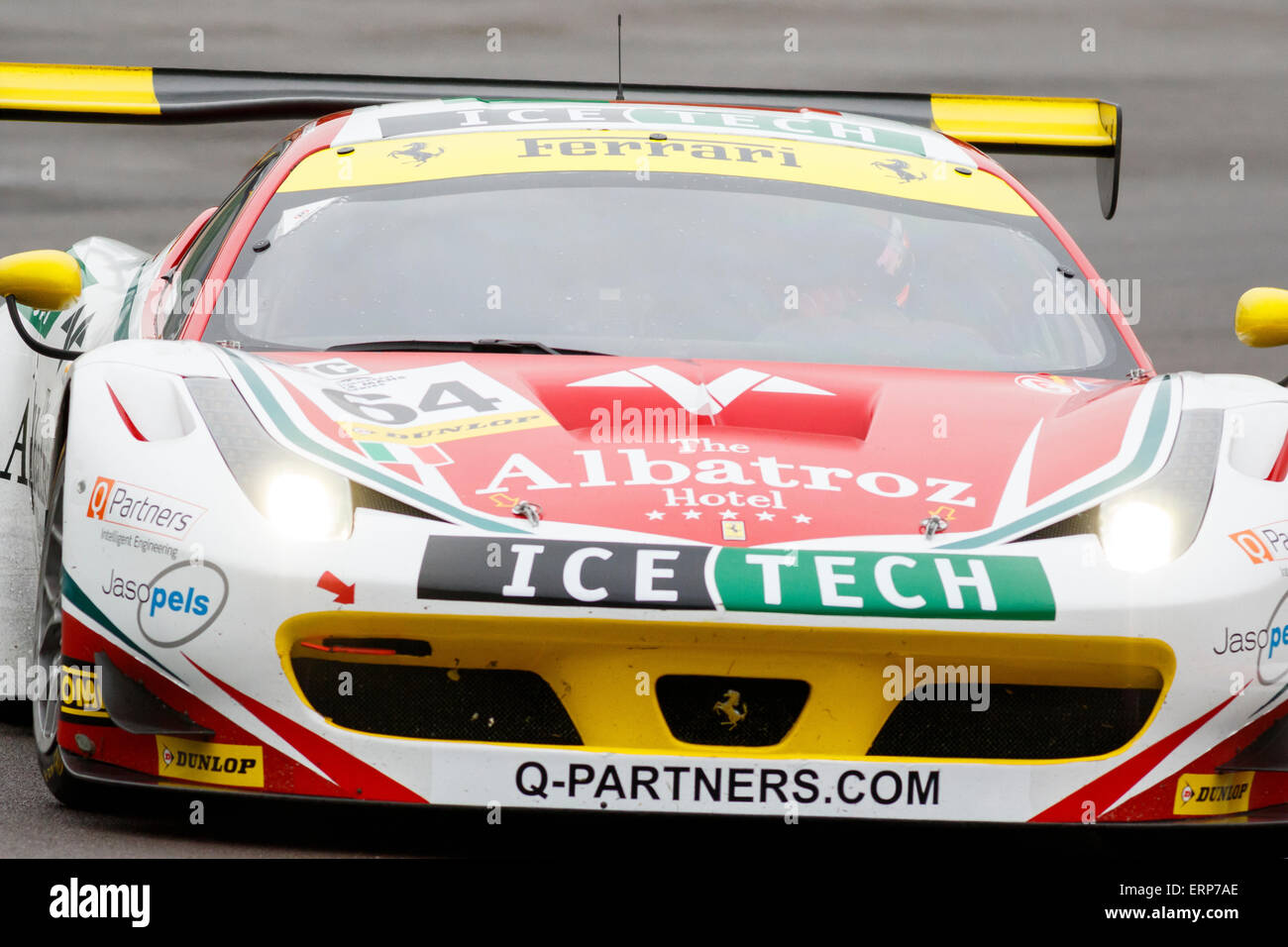 Imola, Italy – May 16, 2015: Ferrari F458 Italia GT3 of Af Corse Team,  in action during the European Le Mans Series - 4 Hours Stock Photo